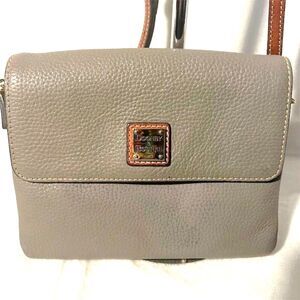 Dooney & Bourke Women's Taupe Pebbled Leather Crossbody Bag